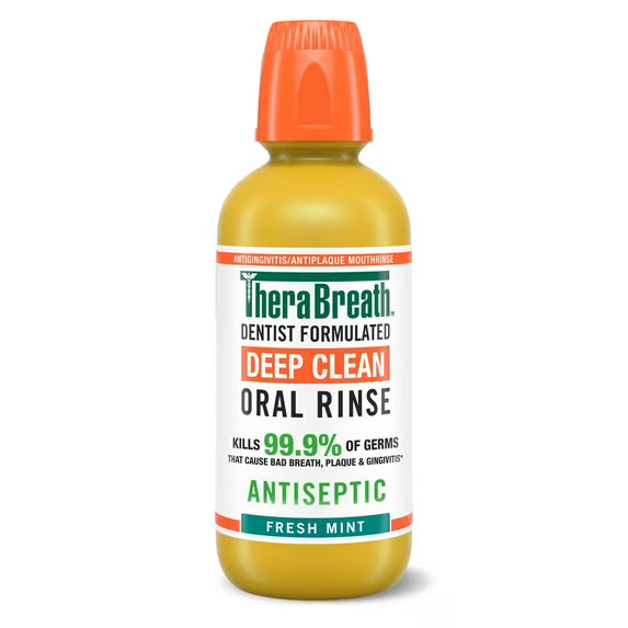 Therabreath Deep Clean Mouthwash, Alcohol Free, Fresh Mint, 16 Fl Oz