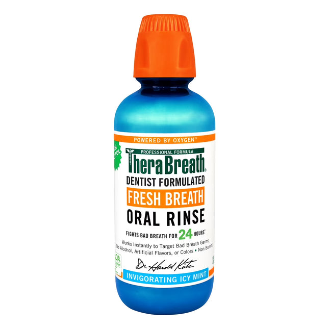 Therabreath Fresh Breath Alcohol-Free Mouthwash, Icy Mint, 16 Fl Oz