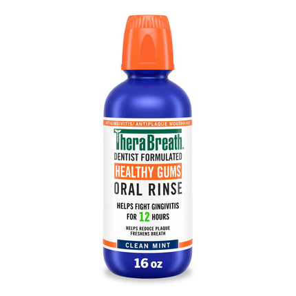 Therabreath Healthy Gums Mouthwash, Antigingivitis Mouth Rinse Clean Mint, 16 Fl Oz