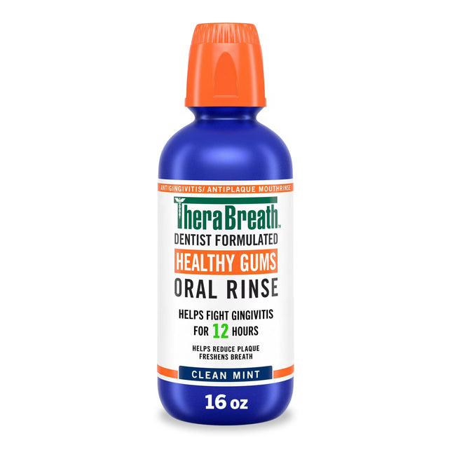 Therabreath Healthy Gums Mouthwash, Antigingivitis Mouth Rinse Clean Mint, 16 Fl Oz