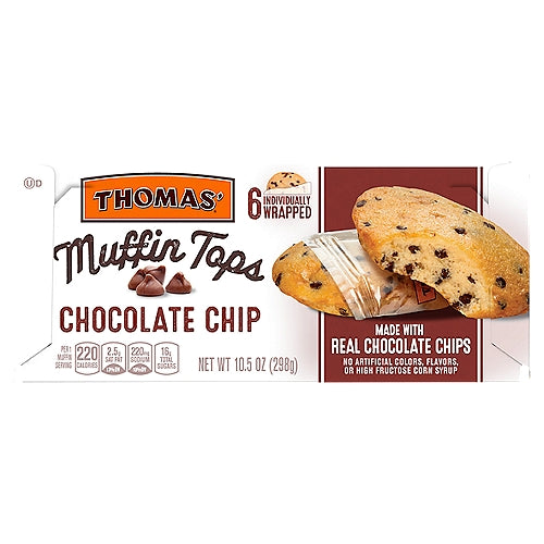 Thomas' Chocolate Chip Muffin Tops, 6 count, 10.5 oz