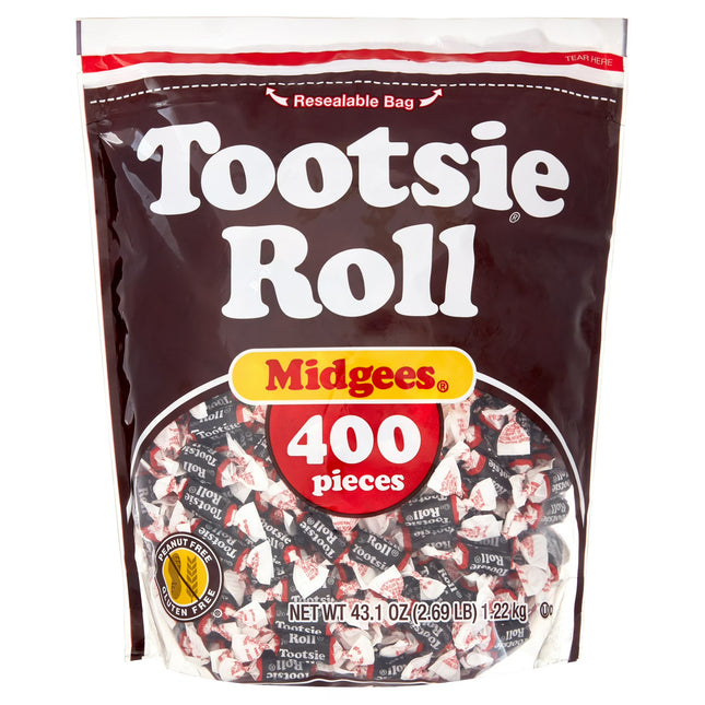 Tootsie Roll, Midgees Chocolate Candy,400 Pieces)