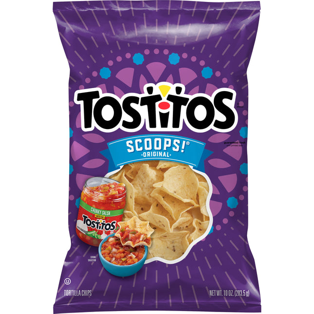 Tostitos Scoops Original Tortilla Chips, 10 Oz, Plastic Bag