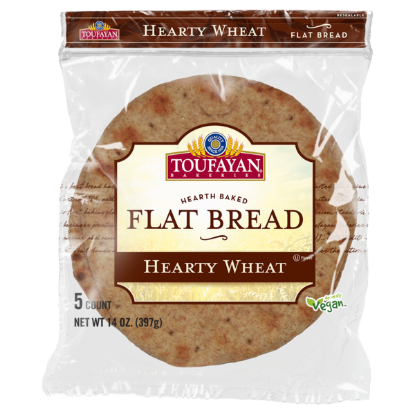 Toufayan Bakeries Flat Bread, Hearty Wheat 5 ct