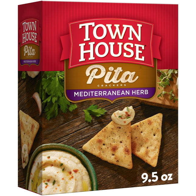 Town House Pita Mediterranean Herb Oven Baked Crackers, 9.5 oz