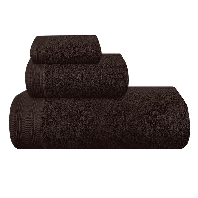 Ultra Soft 3 PIieces Cotton Towel Sets (BROWN)