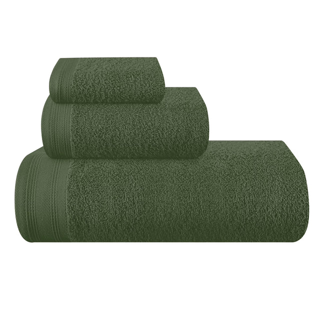 Ultra Soft 3 Pack Cotton Towel Sets (OLIVE)