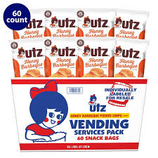 Utz Honey BBQ, Multipack, Gluten-Free, Potato Chips, 1 oz, 60 Count (Vending)