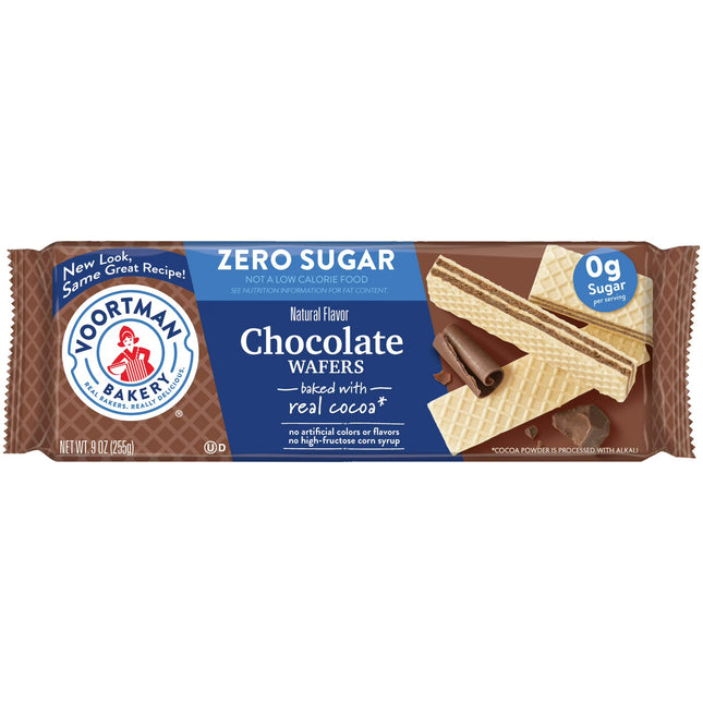 VOORTMAN Bakery Zero Sugar Chocolate Wafer Cookies 9 Oz