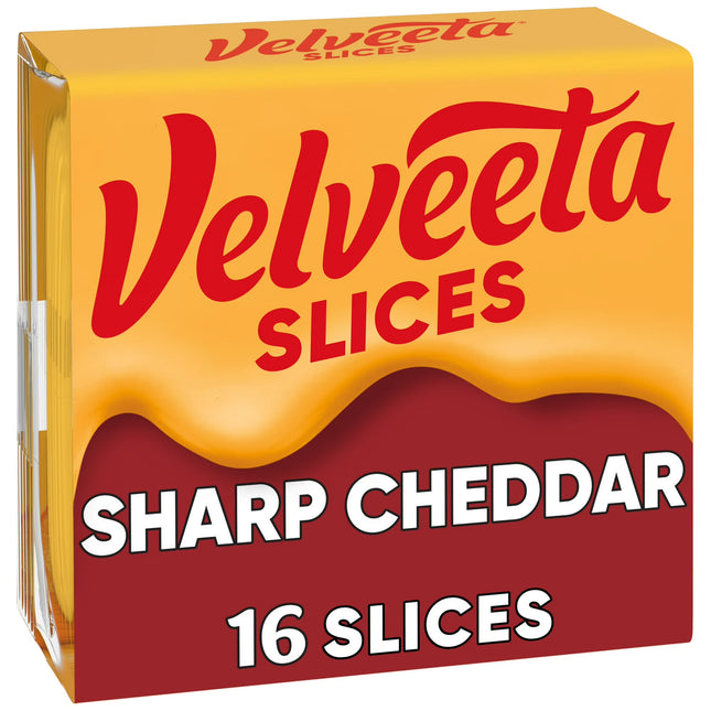 Velveeta Slices Sharp Cheddar Cheese, 16 Ct Pk, Refrigerated
