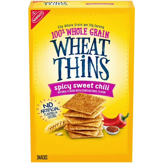 Wheat Thins Spicy Sweet Chili Snacks, Whole Grain Wheat Cracker, 8.5 Oz