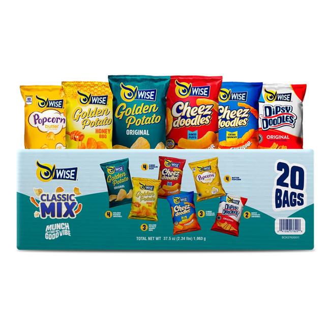Wise Snacks Clasic Mix Variety Pack (20 Count), Gluten Free, Snack Size Chip