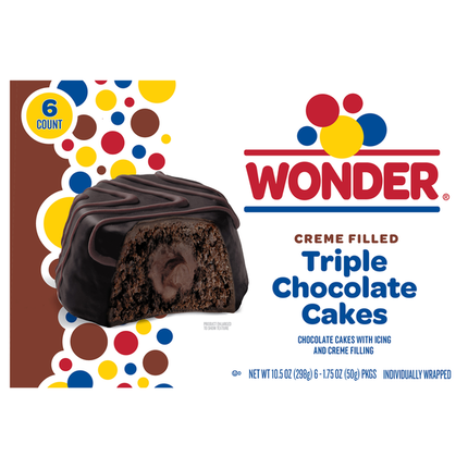 Wonder Bread Creme Filled Triple Chocolate Cakes