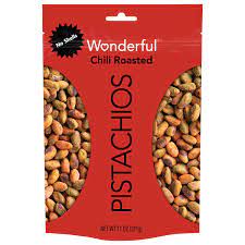 Wonderful Pistachios No Shells Chili Roasted Resealable Pouch, 11 Oz