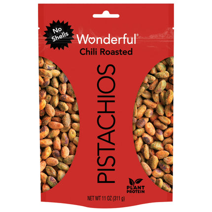 Wonderful Pistachios, No Shells Chili Roasted Nuts, 11 Ounce Bag