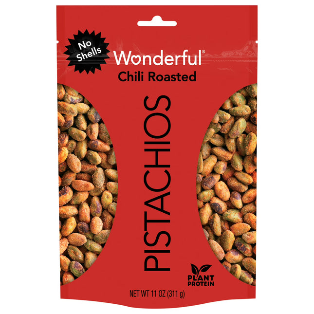 Wonderful Pistachios, No Shells Chili Roasted Nuts, 11 Ounce Bag