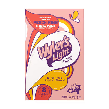 Wyler's Light Candied Peach Flavor Low Calorie Drink Mix, 8-pc
