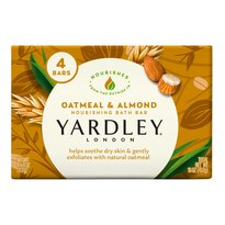 Yardley London Moisturizing Bath Bar, Oatmeal and Almond, 4 OZ 4 CT