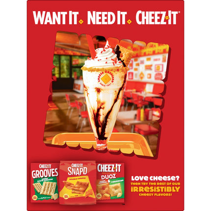 Cheez-It Cheddar Jack Cheese Crackers, Baked Snack Crackers, 12.4 Oz