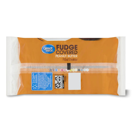 Great Value Fudge Covered Peanut Butter Filled Cookies, 9.5 Oz
