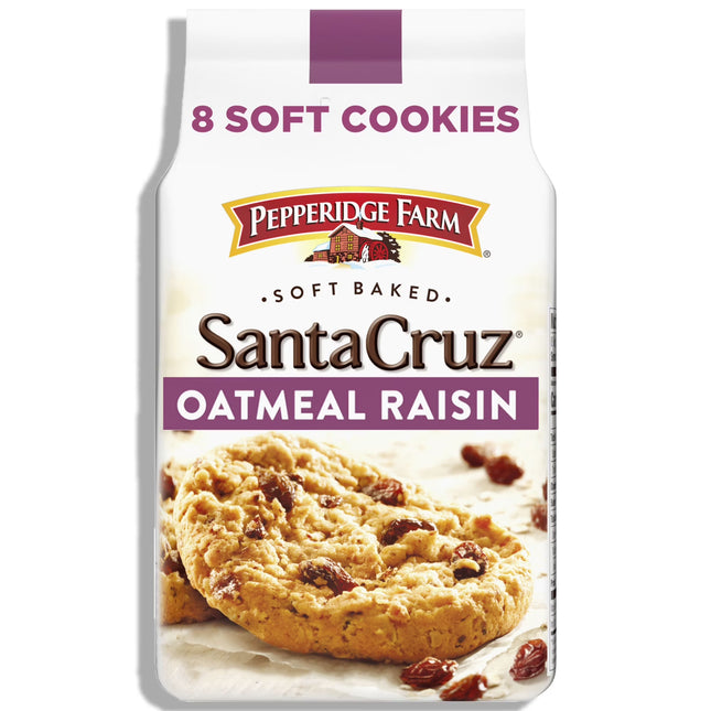 Pepperidge Farm Santa Cruz Soft Baked Oatmeal Raisin Cookies, 8.6 Oz Bag (8 Cookies)