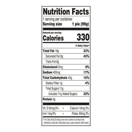 Freshness Guaranteed 4" Mini Baked Chocolate Flavored Creme Pie, 3.5Oz, Baked, Creamy, Flaky
