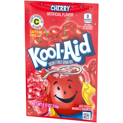 Kool-Aid Unsweetened Cherry Powdered Soft Drink Mix, 0.13 Oz Packet, Powders