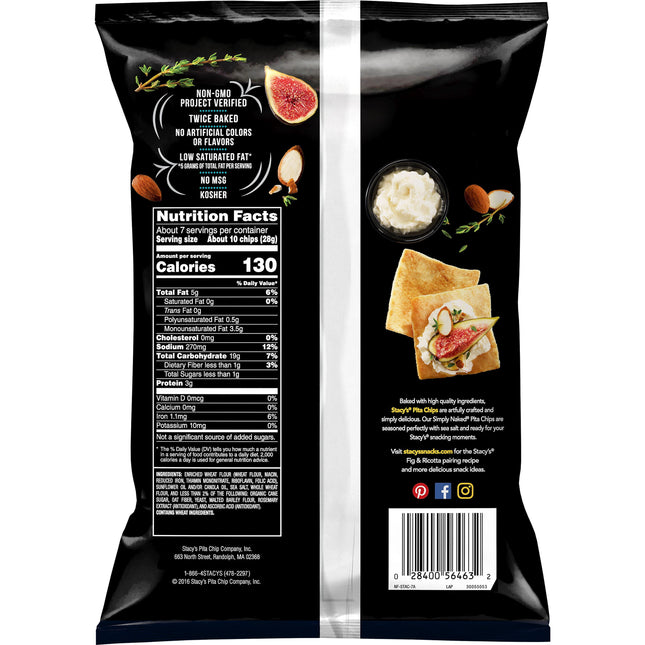 Stacy'S Simply Naked Baked Pita Snack Chips, 7.33 Oz Bag