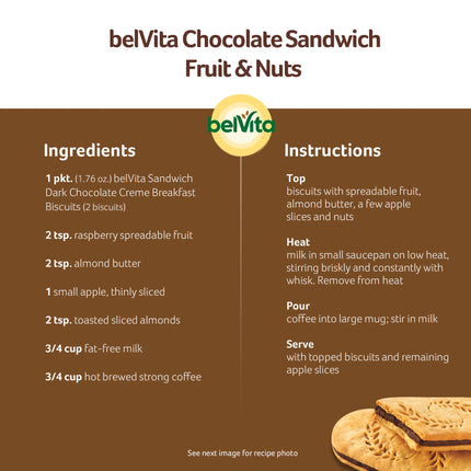 Belvita Breakfast Bar Biscuit Sandwiches Dark Chocolate Creme, 5 Packs