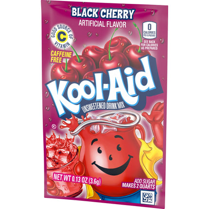 Kool-Aid Unsweetened Black Cherry Powdered Soft Drink Mix, 0.13 Oz Packet, Powders