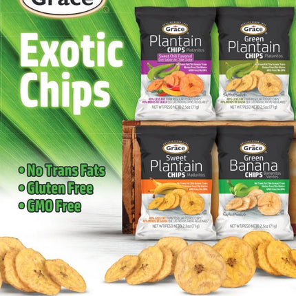 Grace Green Banana Chips, 2.5 Oz Bag