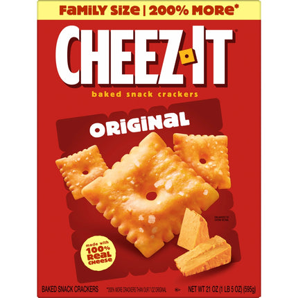 Cheez-It Original Cheese Crackers, Baked Snack Crackers, 21 Oz