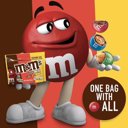 M&M'S Classic Mix Chocolate Candy, Sharing Size - 8.3 Oz Bag