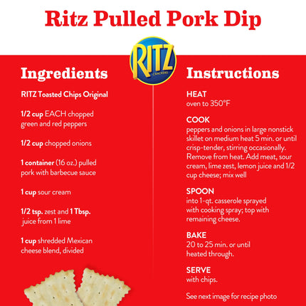 RITZ Toasted Chips Original Crackers, Party Snacks, 8.1 Oz