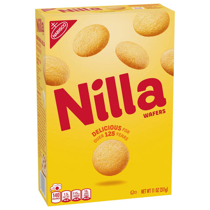 NILLA Wafers Cookies, Crunchy Vanilla Wafers, Baked, 11 Oz Shelf Stable Plastic Cardboard Box