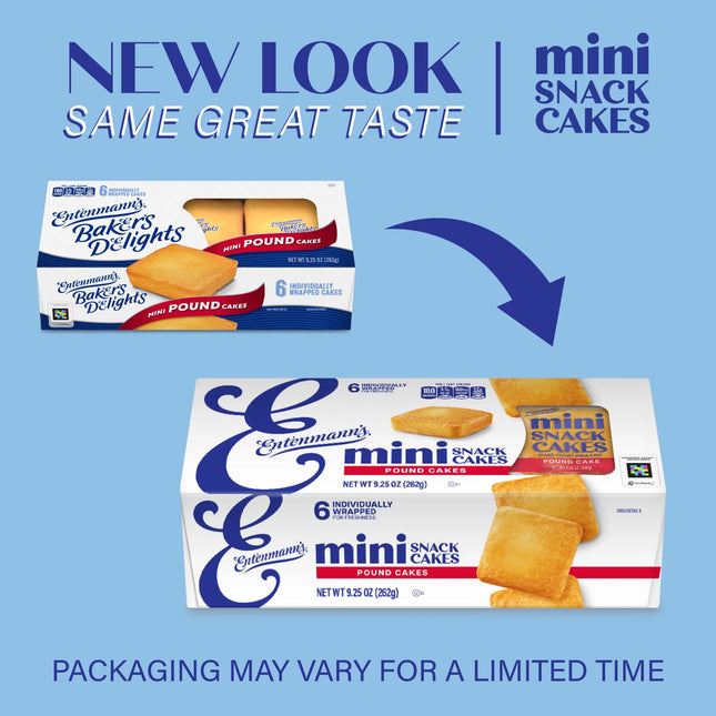 Entenmann'S Butter Pound Cakes, 6 Packs, Mini Pound Cakes, 9.25 Oz Box