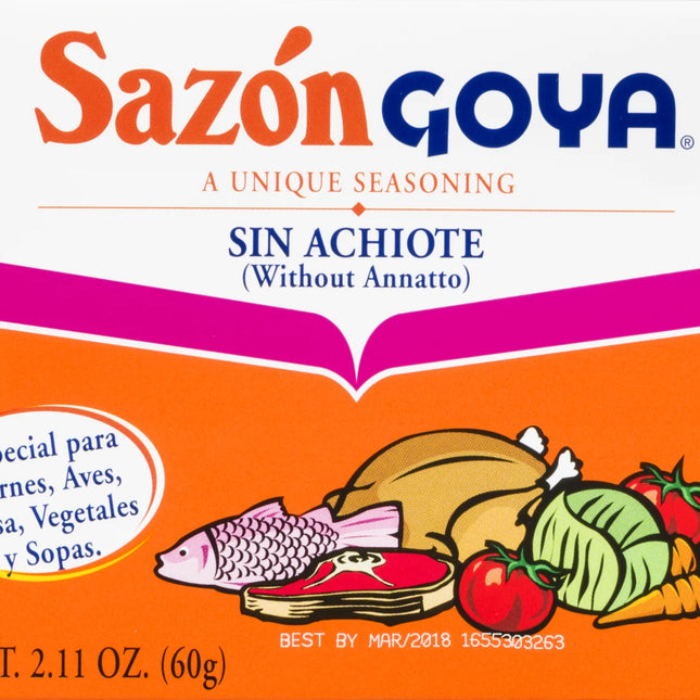 Goya Sazon without Annatto Seasoning, 2.11 Oz
