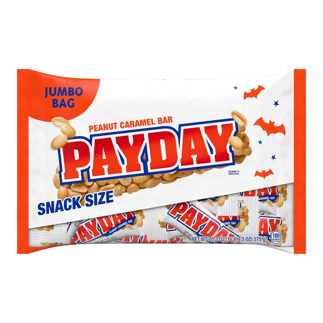 Payday Peanut Caramel Snack Size Halloween Candy, Jumbo Bag 20.3 Oz