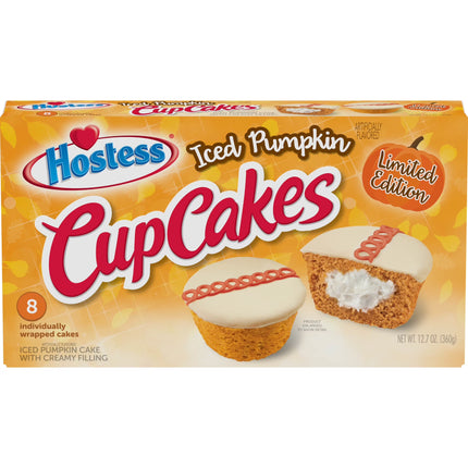 HOSTESS Iced Pumpkin Flavored Cupcakes, 8 Count, 12.7 Oz