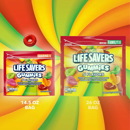 Life Savers 5 Flavors Summer Gummy Candy, Sharing Size - 14.5 Oz Bag