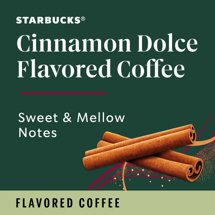 Starbucks Arabica Beans Cinnamon Dolce, Naturally Flavored, Ground Coffee, 11 Oz
