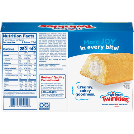 Hostess Twinkies Snack Cakes, Golden Sponge Cake with Crème Filling, 13.58 Oz Box (10 Ct.)