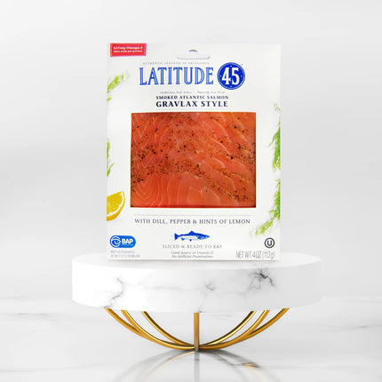 Latitude 45 Cold Smoked Gravlax Style Atlantic Salmon, 4 Oz