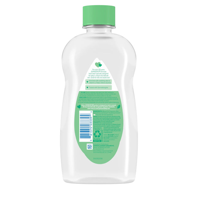 Johnson'S Baby Oil, Mineral Oil with Aloe Vera & Vitamin E, 14 Fl. Oz
