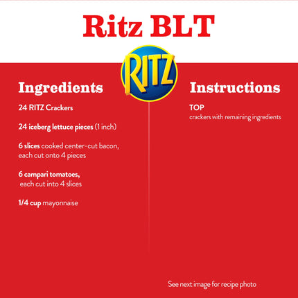 RITZ Garlic Butter Crackers, Snacks for Kids and Adults, Lunch Snacks, 13.7 Oz