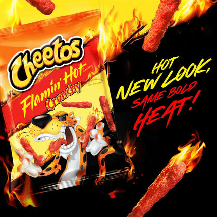 Cheetos Crunchy Cheese Flamin' Hot Flavored Snack Chips, 1 Ounce Bags, 10 Count