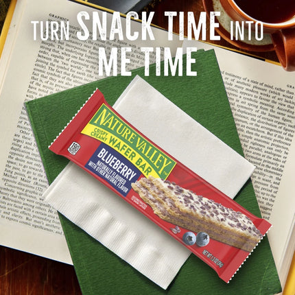 Nature Valley Crispy Creamy Wafer Bars, Blueberry, Whole Grain, 5 Bars, 6.5 Oz