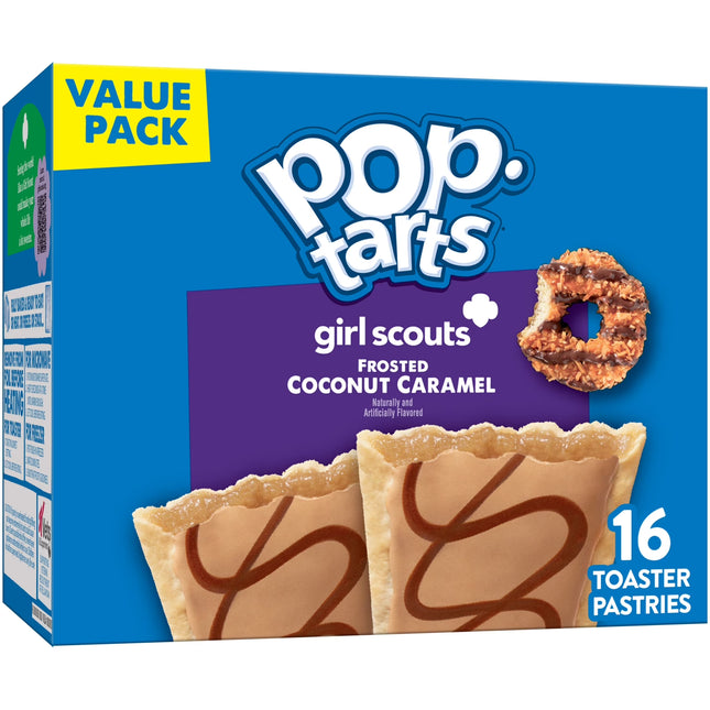 Pop-Tarts Frosted Coconut Caramel Toaster Pastries, Breakfast Foods, Shelf-Stable, 27 Oz (16 Count)