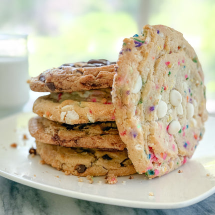 King Krumb Decadent Chocolate Chunk and Confetti Birthday Cake Bakery Cookies, 11Oz, 2 Count, Ready to Eat