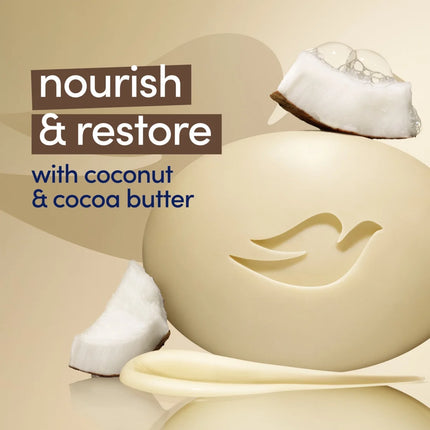 Dove Beauty Bar Women'S Bath Soap Restoring Coconut & Cocoa Butter, 3.75 Oz 8 Bars